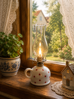 Petrolejová lampa bílá