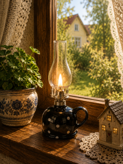 Petrolejová lampa modrá